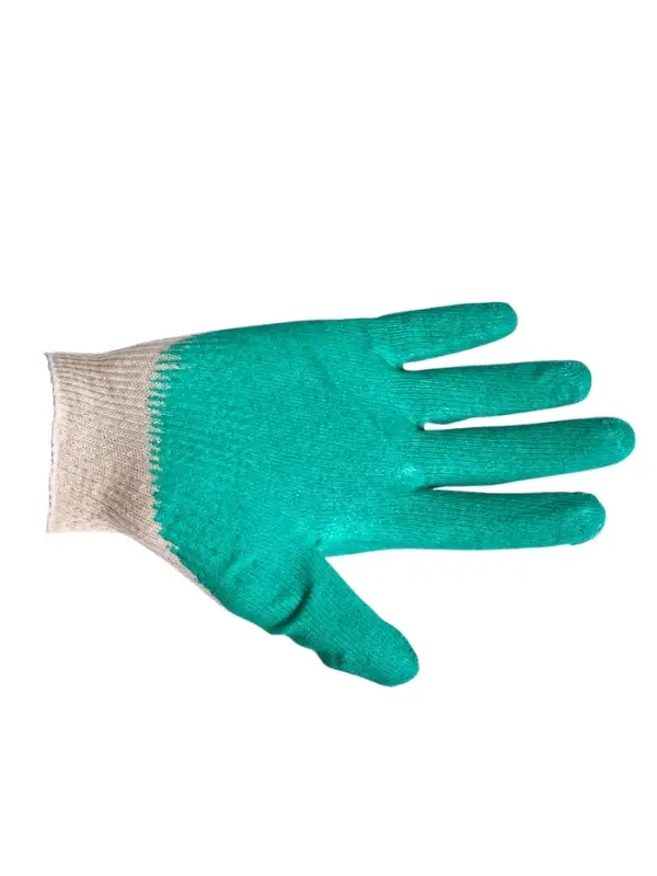 Перчатки садовые, хб, вязка 13 класс, размер 9, латексный облив, зелёные Перчатки садовые, хб, вязка 13 класс, размер 9, латексный облив, зелёные