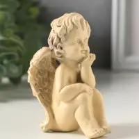 Фигурка гипс &laquo;Ангел мечтает&raquo;, 10&times;5 см, слоновая кость