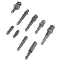 Набор адаптеров для бит и торцевых головок ТУНДРА, 1/4" 3/8" 1/2", 25 - 70 мм, 9 шт.