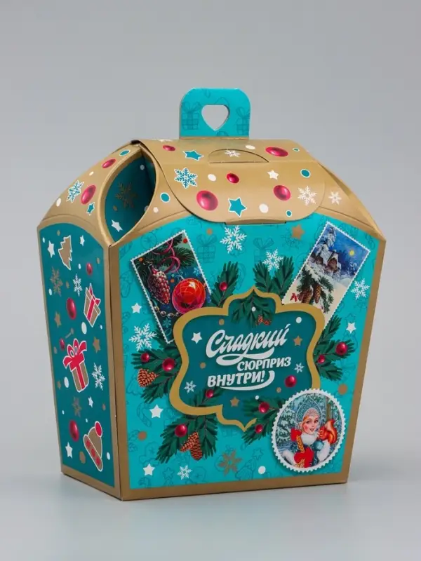 Коробка Новогодняя подарочная Коробка Новогодняя подарочная "Волшебство" 17 х 19 х 9,5 см