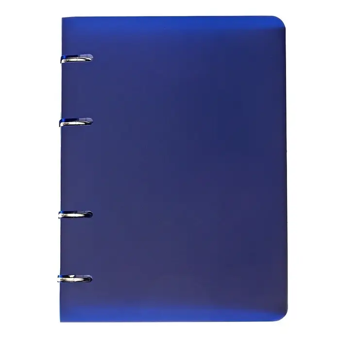 Тетрадь на кольцах Calligrata A5, 80 листов, в клетку, пластиковая обложка, блок офсет, синяя