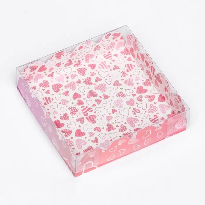 Коробка для печенья, «Сердца» 12×12×3 Коробка для печенья, «Сердца» 12×12×3