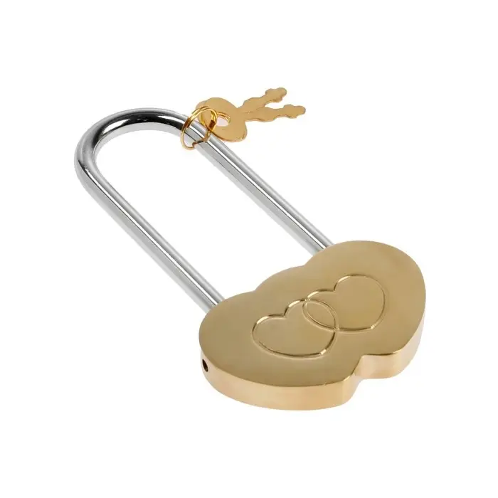 Замок навесной &laquo;АЛЛЮР&raquo; Сердечко, 240&times;24 мм, 2 ключа, латунь