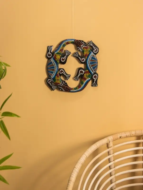 Панно настенное «Пара ящериц», 33×33×1 см, МДФ, МИКС Панно настенное «Пара ящериц», 33×33×1 см, МДФ, МИКС