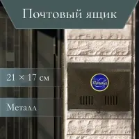 Ящик почтовый без замка (с петлёй), горизонтальный &laquo;Мини&raquo;, бронзовый