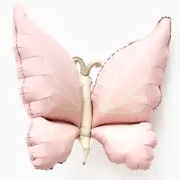 Воздушный шар фольгированный 37" "Нежная бабочка" розовый сатин