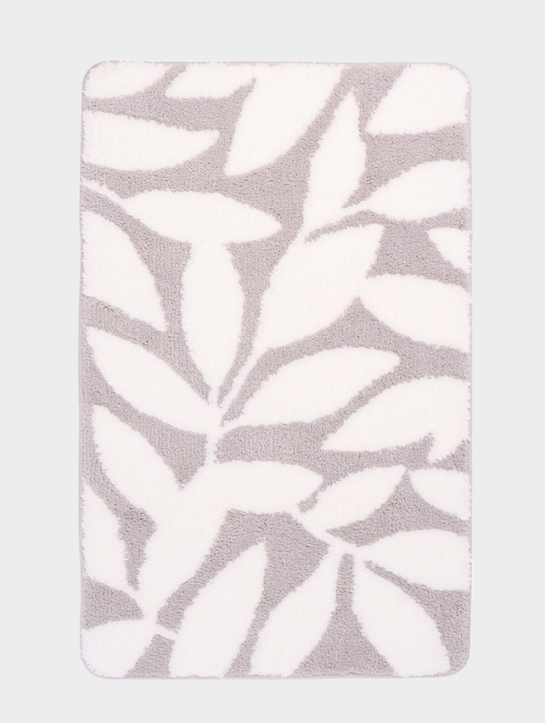 Коврик Доляна Leaves, 50×80 см, ворс 1.5 см, микрофибра, серый Коврик Доляна Leaves, 50×80 см, ворс 1.5 см, микрофибра, серый