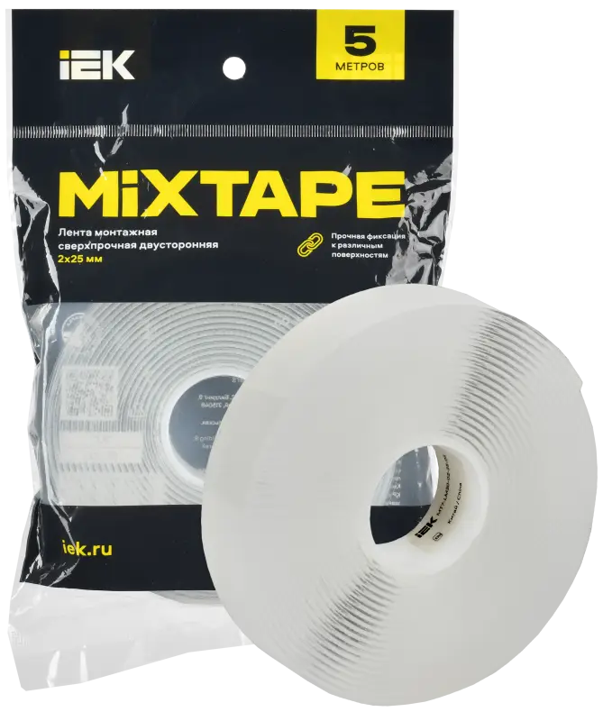 MIXTAPE PRO Лента монтажная сверхпрочная двусторонняя 2х25мм 5м IEK