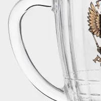 Пивная кружка &laquo;Герб России&raquo;, 500 мл, стекло, прозрачная