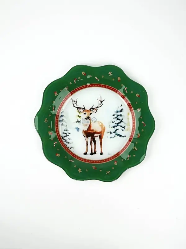 Тарелка новогодняя плоская &laquo;Лесная сказка&raquo;, d=23 см