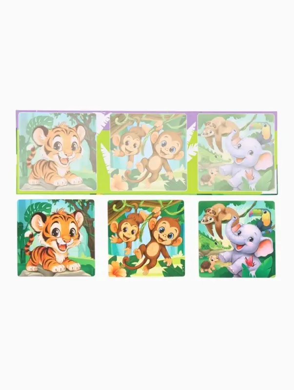 Магнитные пазлы для малышей &laquo;Зверята&raquo;, книга 3 в 1, Крошка Я