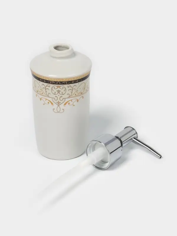 Набор аксессуаров для ванной комнаты Доляна &laquo;Золотая роскошь&raquo;, 4 предмета, дозатор 250 мл, мыльница, 2 стакана, белый