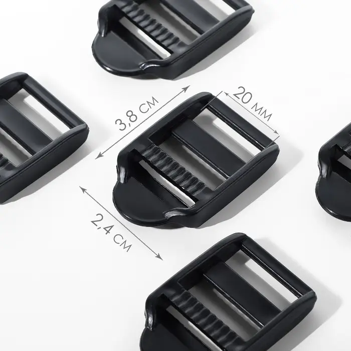 Пряжка регулирующая, трёхщелевая, вн. ширина=20 мм, s=2 мм, 10 шт., чёрная Пряжка регулирующая, трёхщелевая, вн. ширина=20 мм, s=2 мм, 10 шт., чёрная