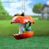 Садовая фигура из полистоуна &laquo;Кормушка-яблоко&raquo;, 13&times;13&times;14 см