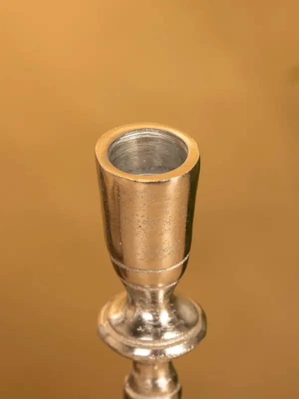 Подсвечник "Зима" 8,5х8,5х21 см, алюминий, цв. Серебро