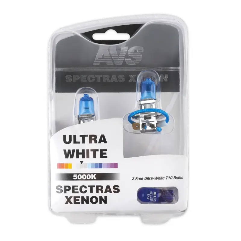 Газонаполненные лампы AVS SPECTRAS Xenon 5000K H3 12V 75W, комплект 2+2 (W5W) шт.