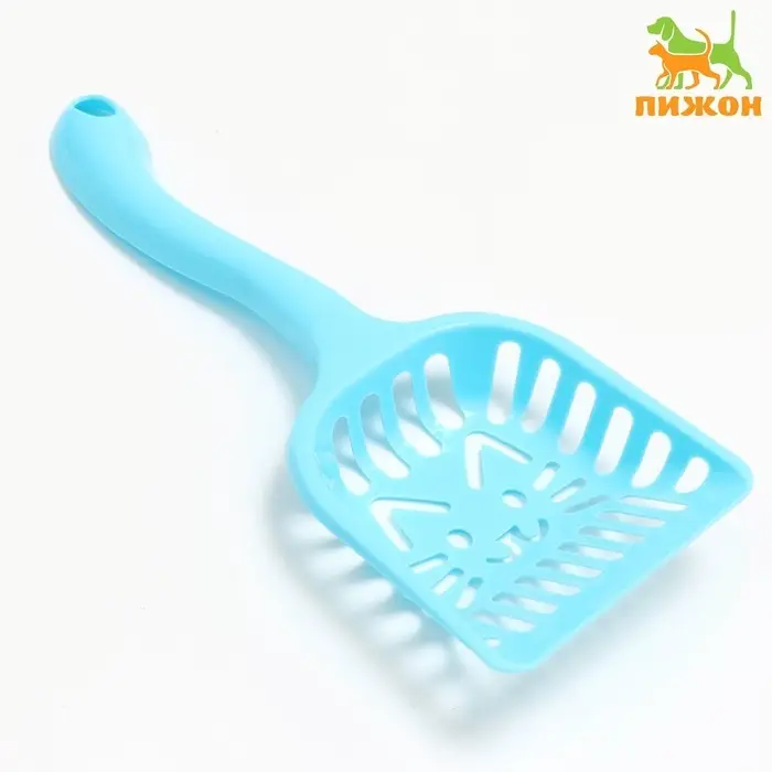 Совок фигурный &laquo;Кот&raquo; с эргономичной ручкой, 28&times;10 см, голубой