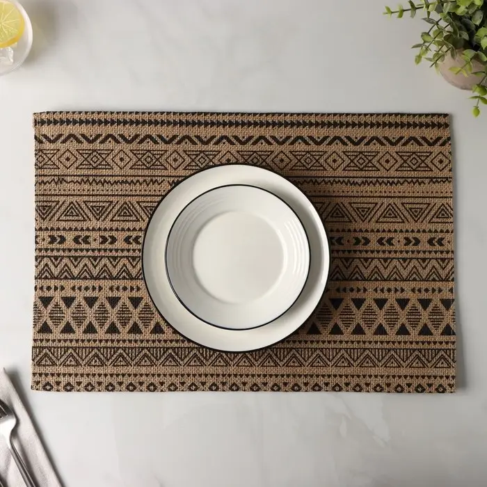 Салфетка сервировочная на стол «Старина», 44,6×29,5 см, цвет чёрный