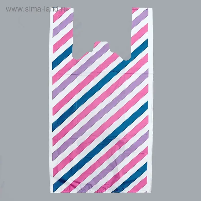 Пакет Пакет "Параллели", полиэтиленовый, майка, 40 х 80 см, 22 мкм