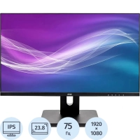 Монитор HIPER (HS2401VDH75H)23.8/FHD/IPS/75Hz/250cd/5ms/HDMI/DP/VGA/HAS