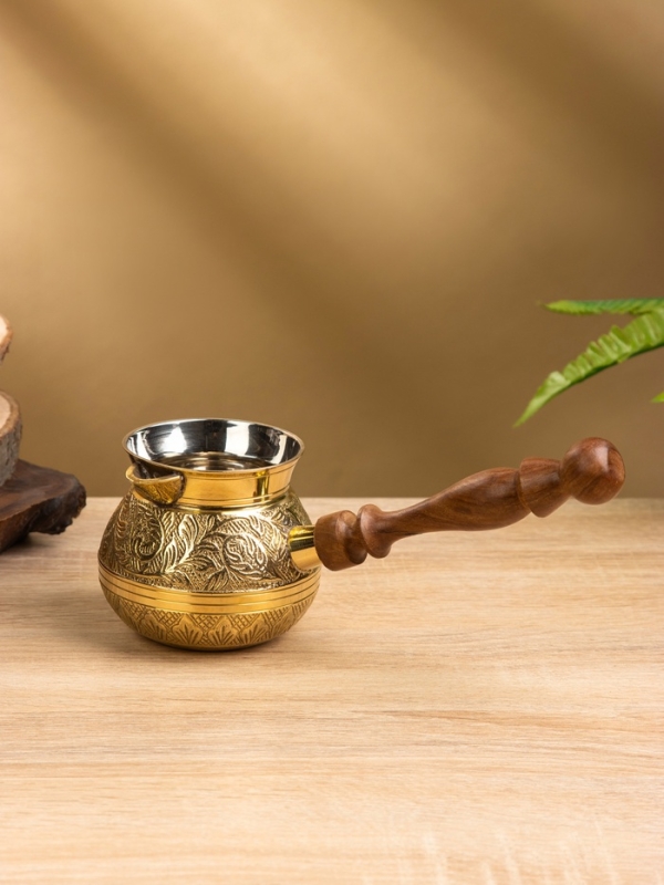 Турка Турка "Золотые узоры" латунь, с деревянной ручкой