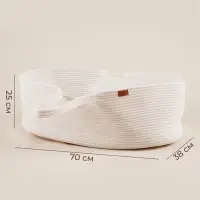 Корзина для хранения SL Home, с матрасом, плетёная, ручной работы, 70&times;38&times;25 см, белая