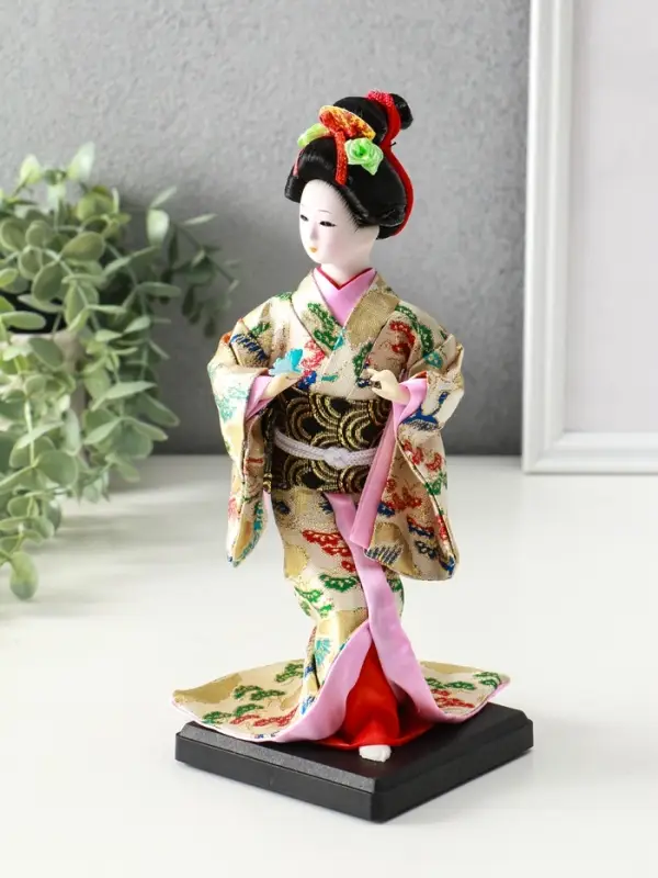 Кукла коллекционная &laquo;Японка в цветочном кимоно с бабочкой на руке&raquo;, 25&times;9.5&times;9.5 см