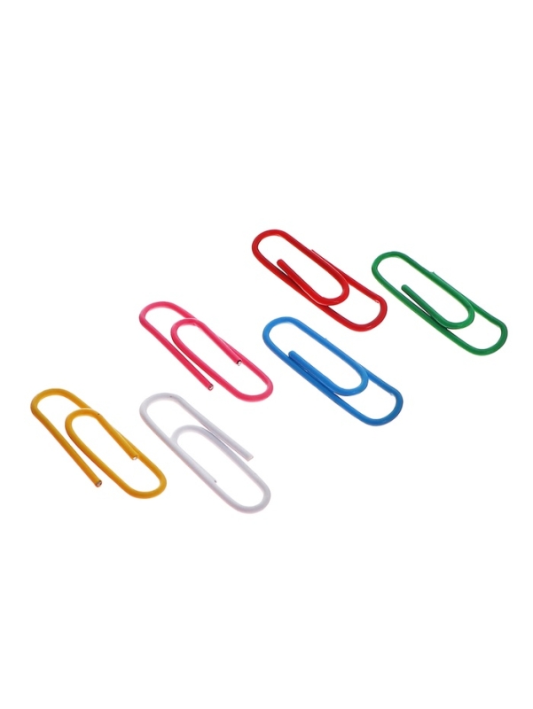 Скрепки 25мм цветные в пластиковой тубе 300 штук