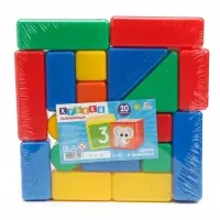 Кубики детские, пластиковые, цветные, 20 штук, 4&times;4 см