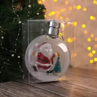 Ёлочный шар &laquo;Дед Мороз&raquo;, 5 LED, от батареек, свечение тёплое белое