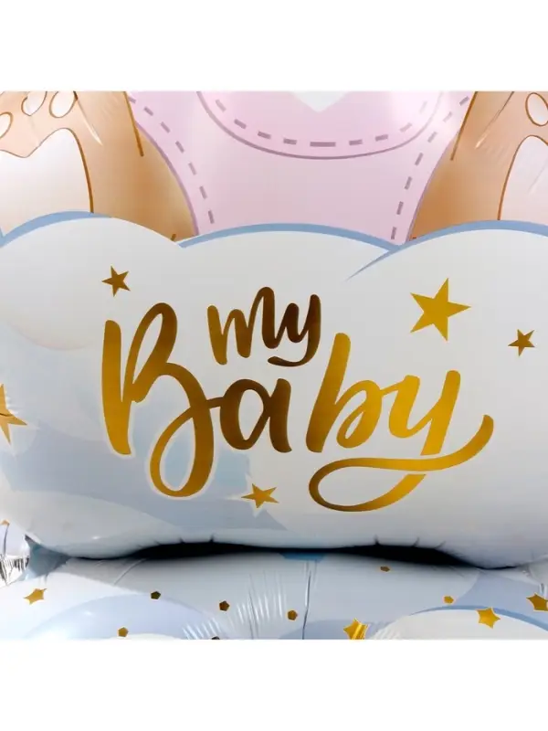 Воздушный шар фольгированный 62" &laquo;Мишка в короне &mdash; девочка&raquo;, фигура, на подставке