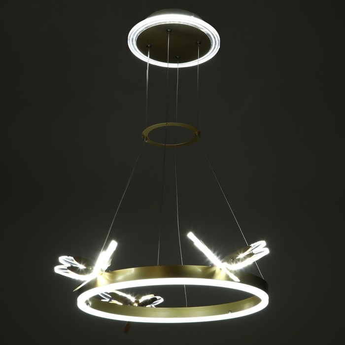 Люстра "Стрекоза" LED 48Вт 3000-6000К золото 52х52х80 см BayerLux