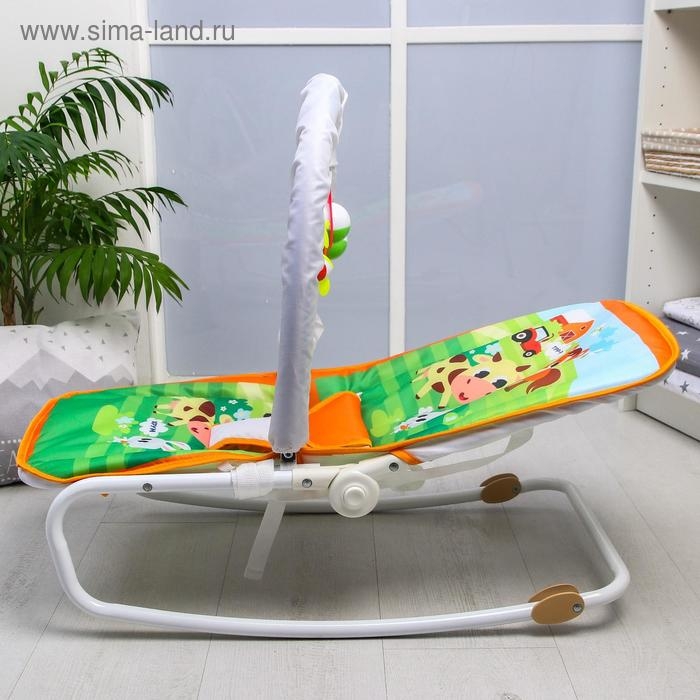 Шезлонг-качалка для новорождённых «Домашние животные», игровая дуга, съёмные игрушки МИКС Шезлонг-качалка для новорождённых «Домашние животные», игровая дуга, съёмные игрушки МИКС