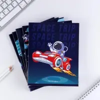 Тетрадь в клетку, 48 л., А5, на скрепке, блок №1 «Космос» МИКС Тетрадь в клетку, 48 л., А5, на скрепке, блок №1 «Космос» МИКС