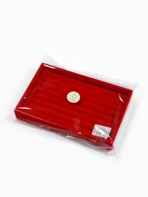 Подставка под кольца QF, 7 полос, 23&times;14&times;3 см, красная