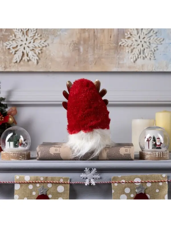 Светодиодная фигура &laquo;Гном красный&raquo; 12&times;19&times;12 см, текстиль, от батареек AG10&times;3, свечение тёплое белое