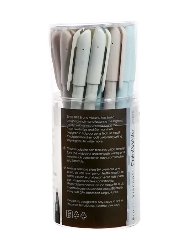 Ручка шариковая, BrunoVisconti PointWrite Milky, 0.38 мм, стержень синий, МИКС