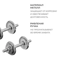 Набор гантелей сборных 11.4 кг: 5.7 кг &times; 2 шт.