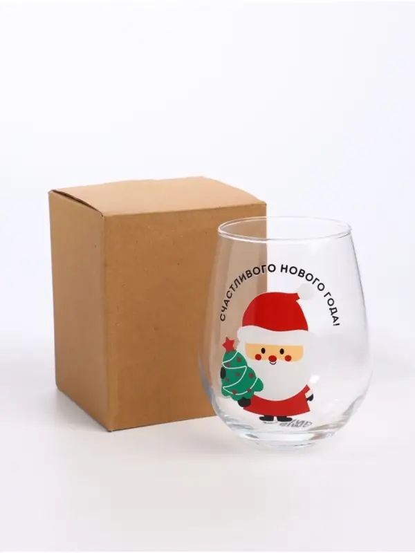 Стакан стеклянный новогодний &laquo;Счастливого нового года&raquo;, 620 мл