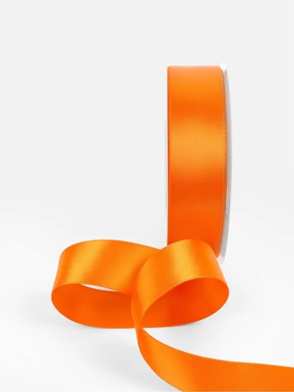 Лента атласная TEIRA, двухсторонняя, 25 мм, 25&plusmn;1 м, оранжевая №751