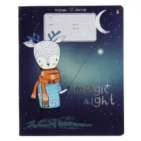 Тетрадь 12 листов в линию MAGIC NIGHT, обложка мелованный картон, фольгирование, МИКС