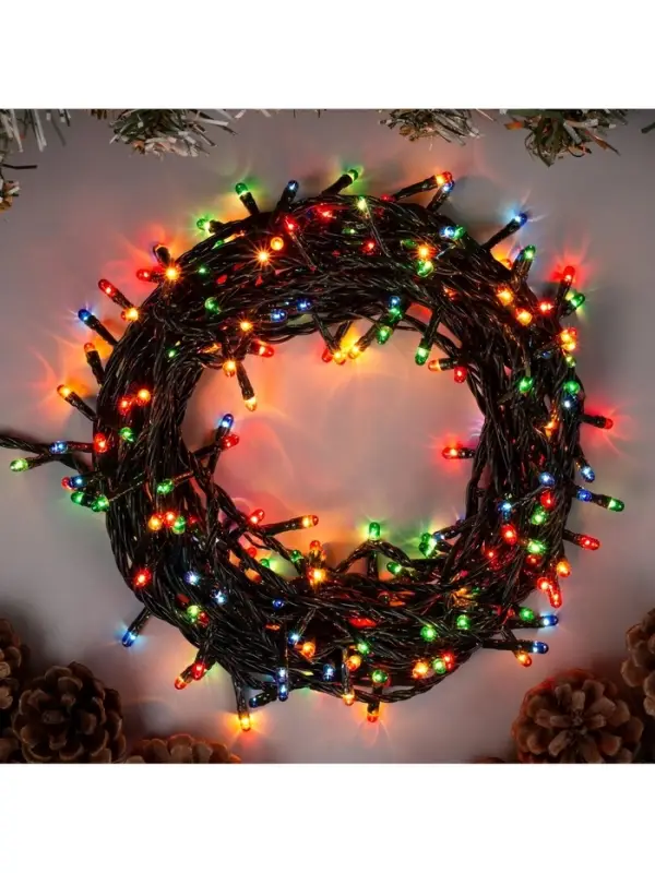 Гирлянда &laquo;Нить&raquo; 9 м, IP20, тёмная нить, 240 ламп, свечение мульти, 8 режимов, 220 В