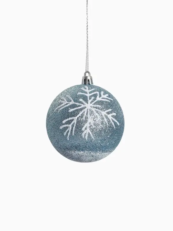 Ёлочные игрушки &laquo;Снежок&raquo;, шары новогодние, d=8 см, 2 шт., бело-голубой