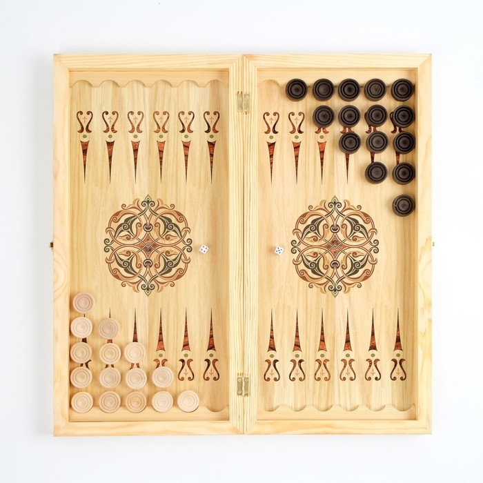 Настольные игры 3 в 1 Настольные игры 3 в 1 "Лев": шахматы, шашки, нарды, деревянные, большие 50 х 50 см