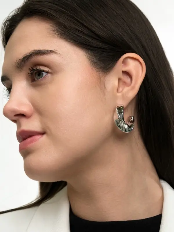 Серьги кольца &laquo;Кручение&raquo;, d=3 см, цвет серебро