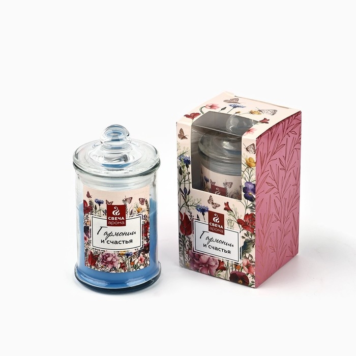 Свеча ароматическая в банке «Гармонии и счастья» аромасвеча, аромат цветочный, 5,9 х 11 см Свеча ароматическая в банке «Гармонии и счастья» аромасвеча, аромат цветочный, 5,9 х 11 см