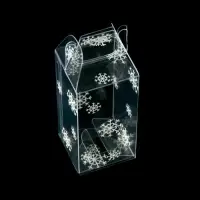 Коробка подарочная новогодняя складная ПВХ «Праздничное настроение» 4×4×8 см