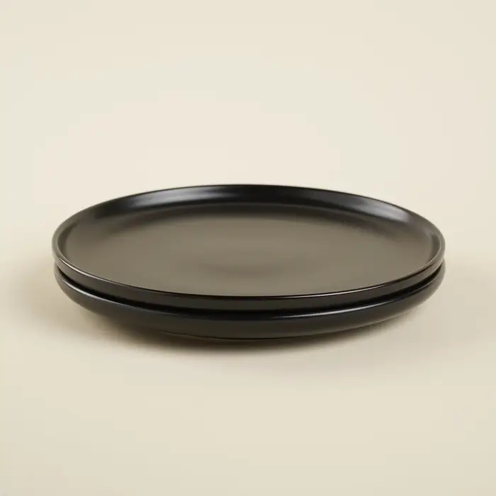 Тарелки SL Home &laquo;Дарк&raquo;, d=18 см, набор 2 шт., фарфор, чёрные