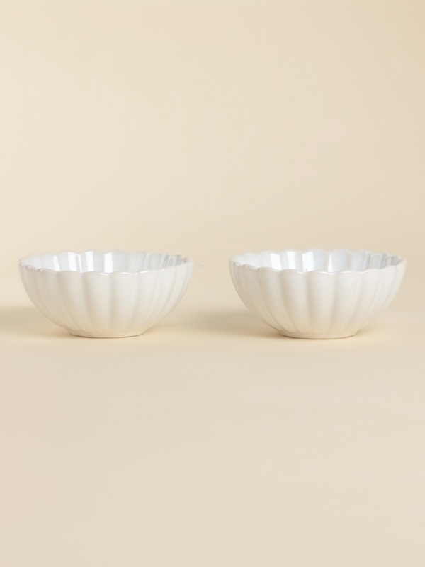 Набор салатников 2 шт SL Home Набор салатников 2 шт SL Home "Нимфея" 580 мл, 13,3х5,5 см, цвет теплый белый