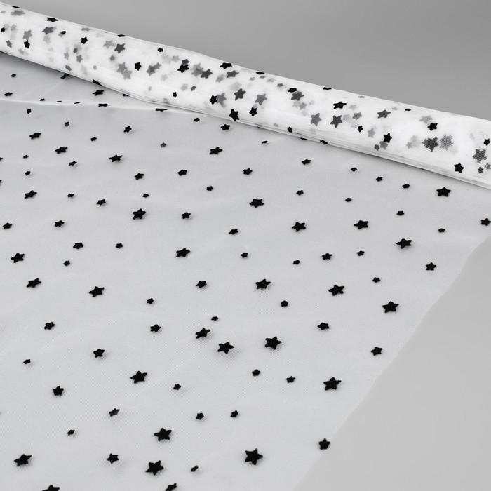 Сетка с флоком «Звёзды», 150 см, 1 ± 0,2 м, цвет белый Сетка с флоком «Звёзды», 150 см, 1 ± 0,2 м, цвет белый